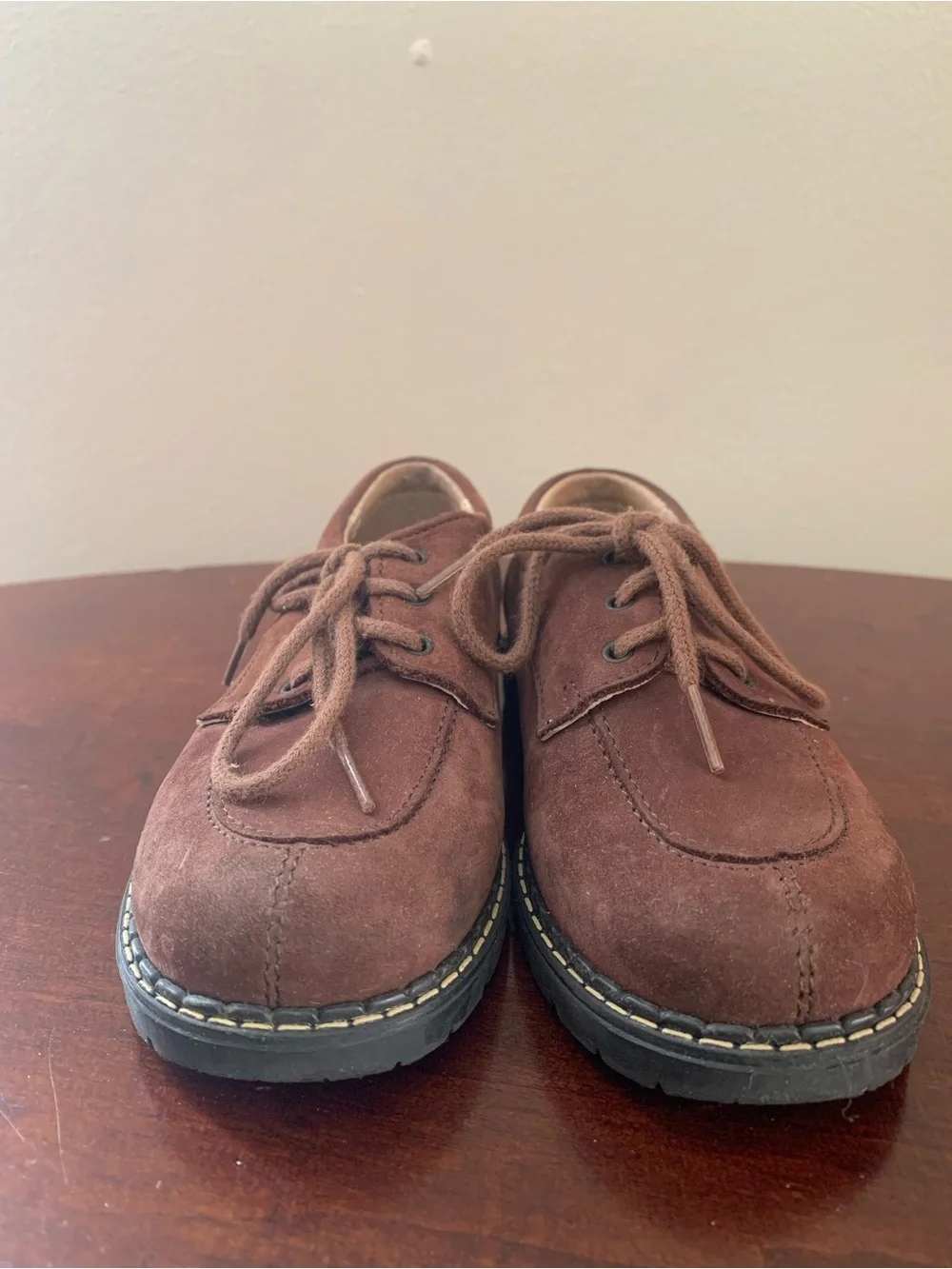 Vintage Tartine et Chocolat Toddler Brown Suede Lace-Up Casual Shoes